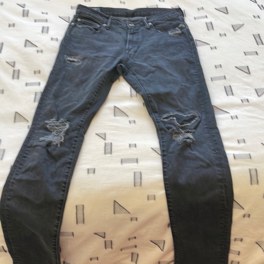 Abercrombie and Fitch Black destroyed skinny jeans